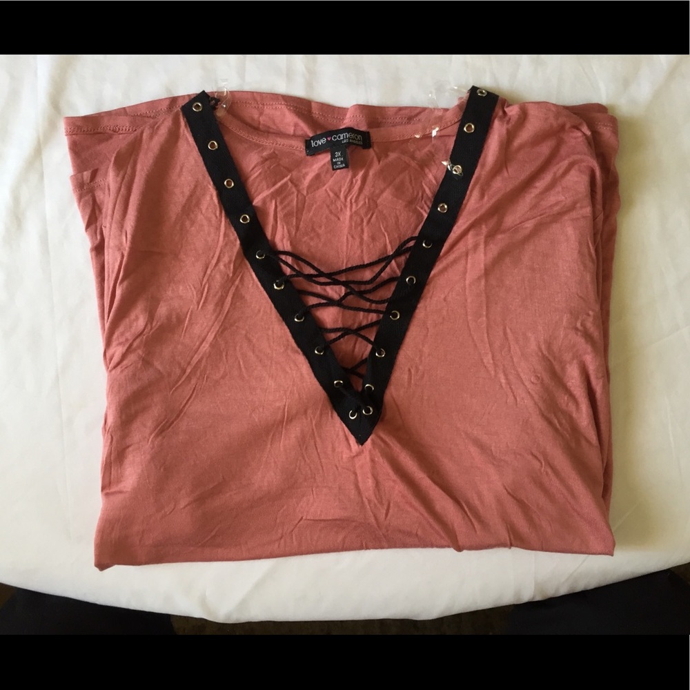 Pink Lace Plus Size Top